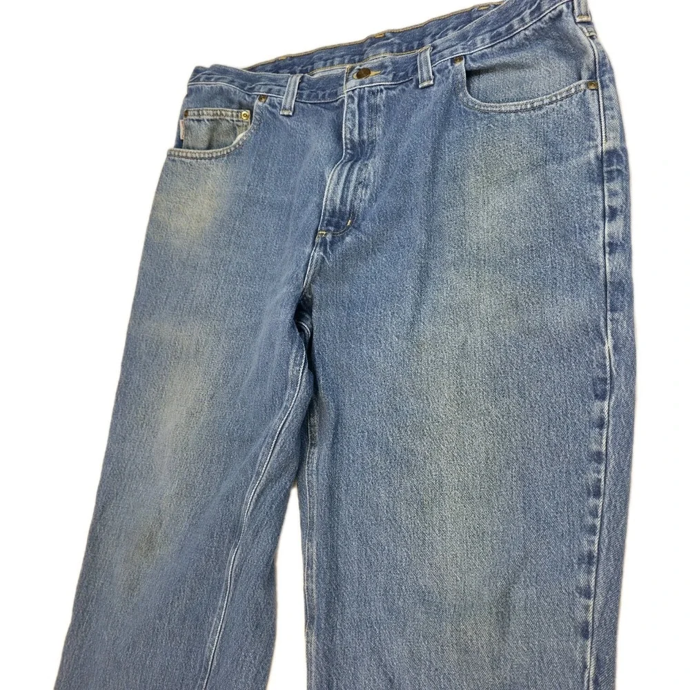 Carhartt Men's‎ Relaxed Fit Blue Denim Jeans 40x30 Gorpcore Thrashed Distressed